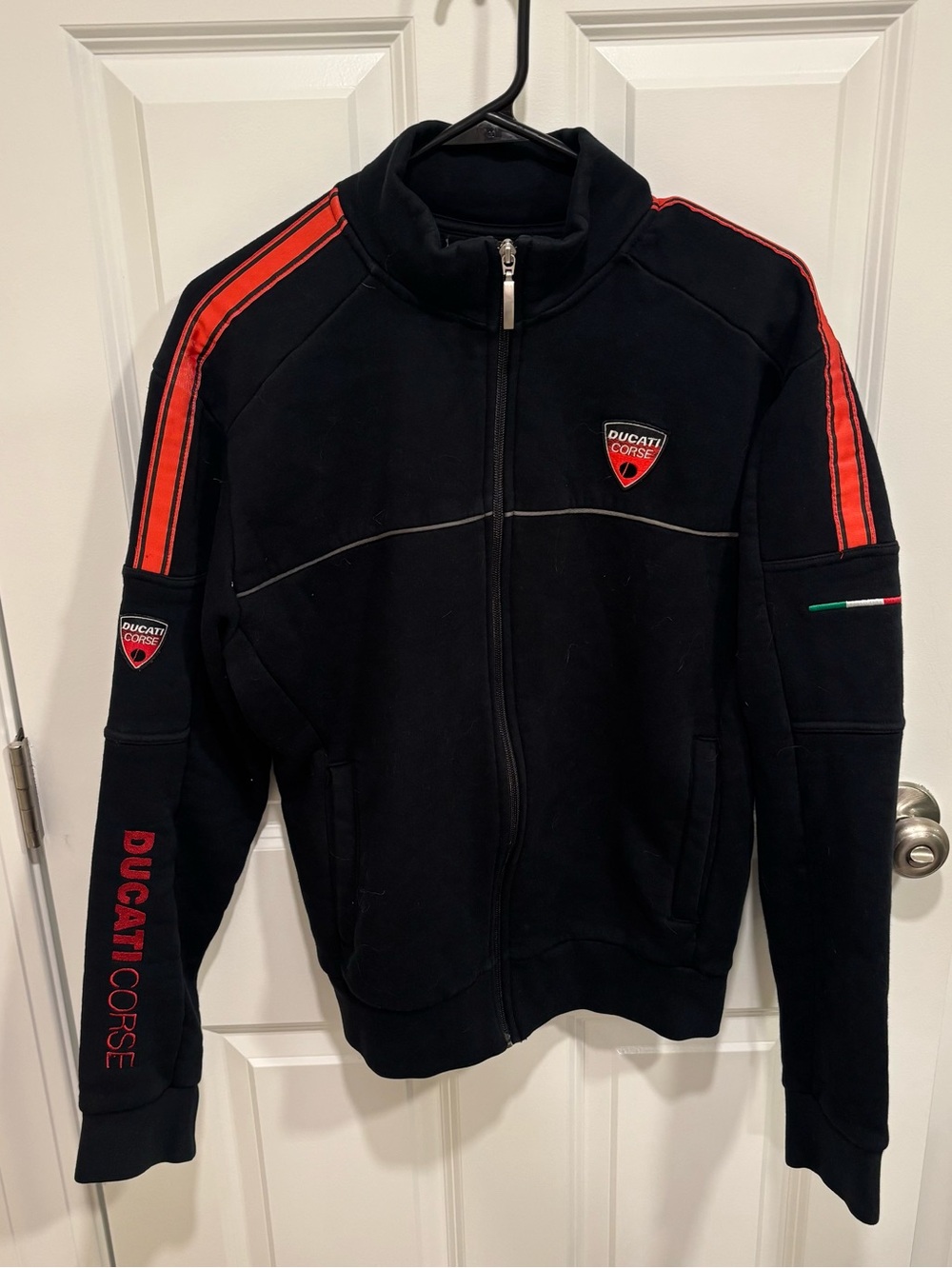 Official Ducati Corse Italy Full Zip Black Sweatshirt Mens Size Small